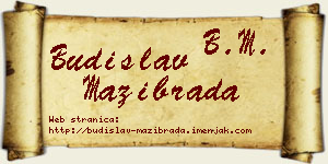 Budislav Mažibrada vizit kartica